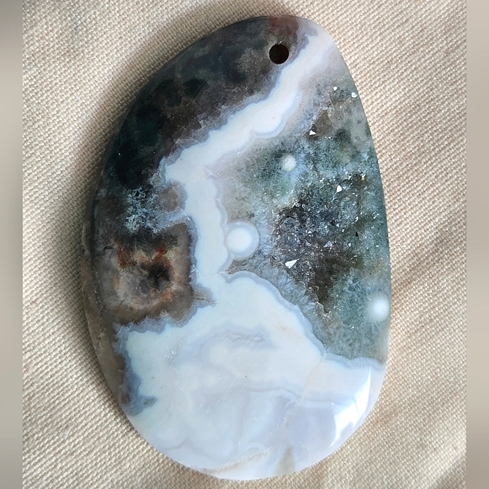 Natural Ocean Agate Stone Pendant